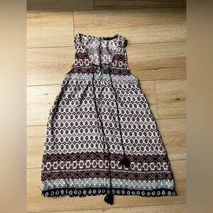 POETRY - Coral Black White
Boho Tunic Dress Swimsuit Coverup - Tassel Tie Front